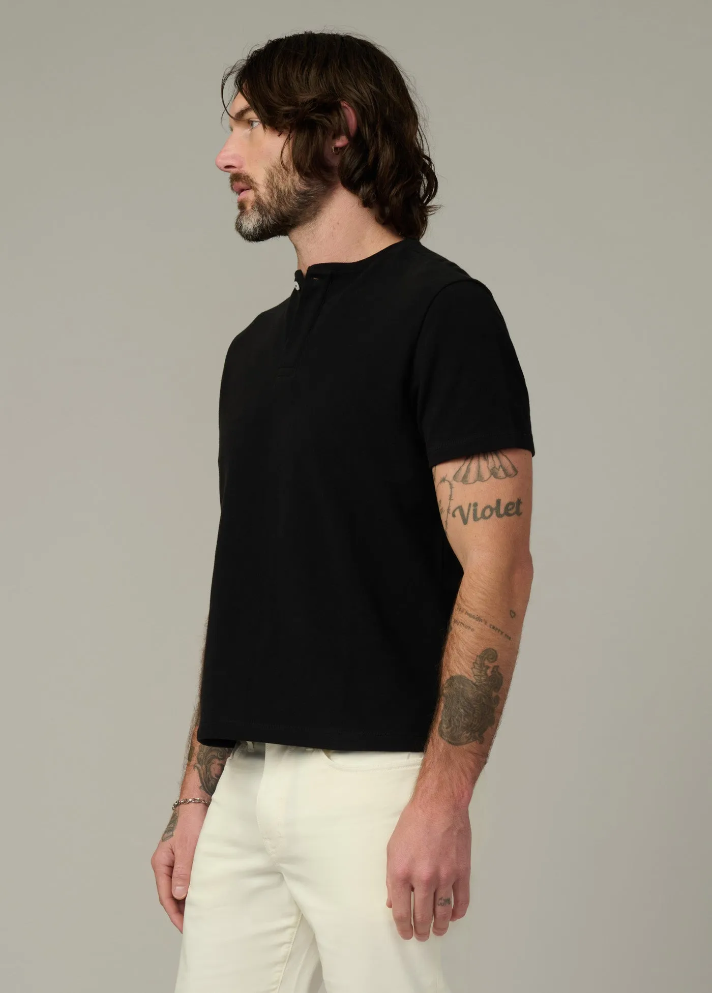 THE MODERN PIQUE HENLEY sold by Joe's Jeans product image thumbnail 3