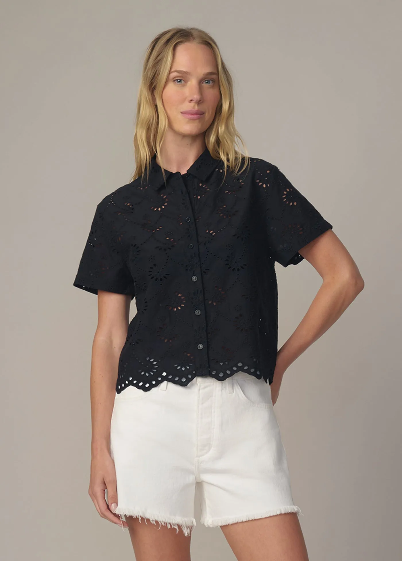 THE EYELET SHORT SLEEVE SHIRT sold by Joe's Jeans product image thumbnail 2