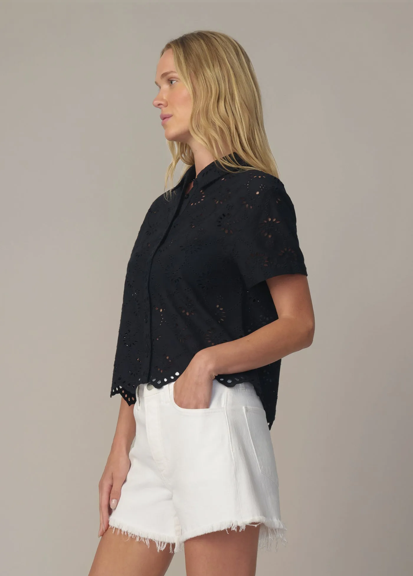 THE EYELET SHORT SLEEVE SHIRT sold by Joe's Jeans product image thumbnail 3