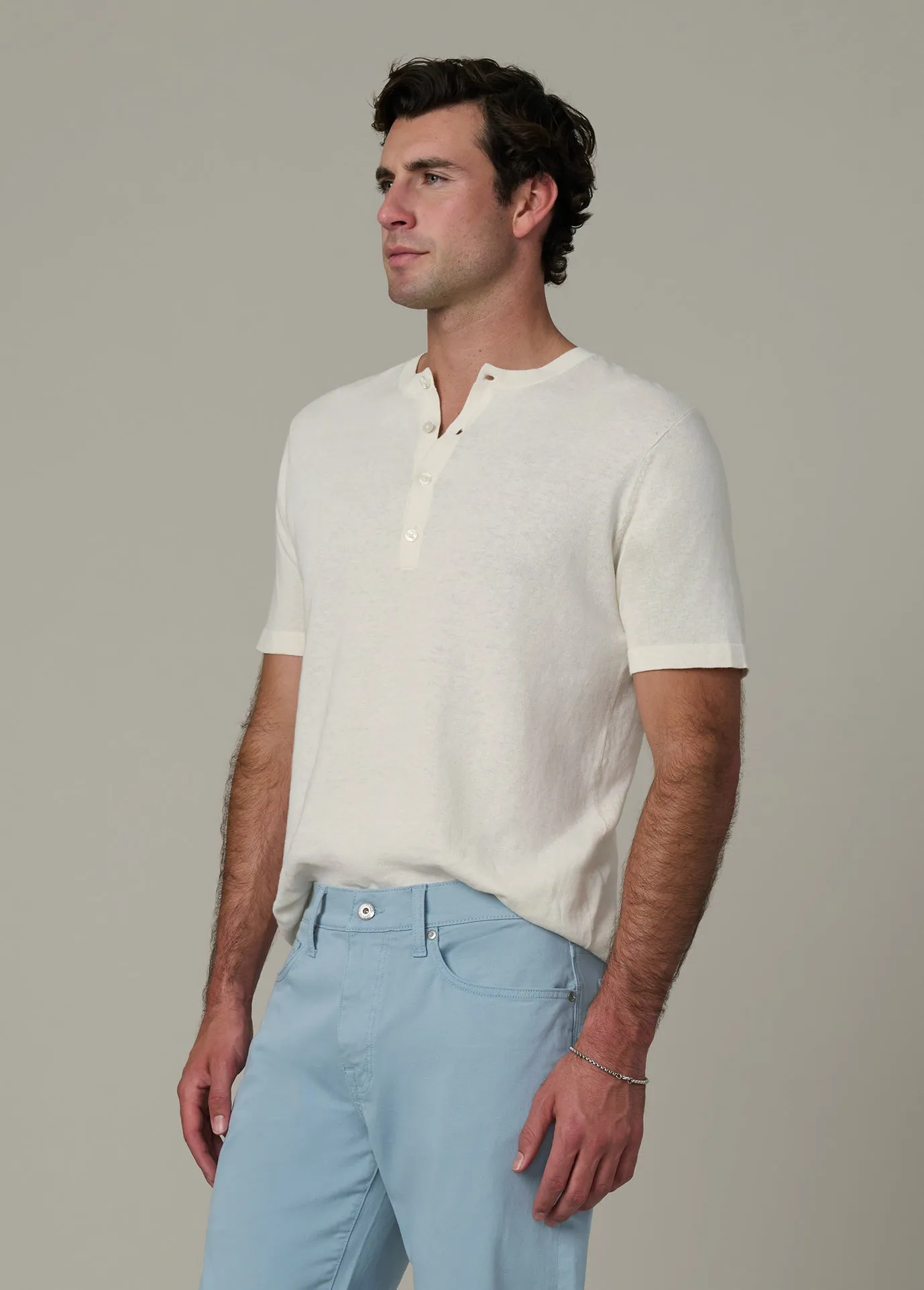 SHORT SLEEVE LINEN COTTON HENLEY sold by Joe's Jeans product image thumbnail 3