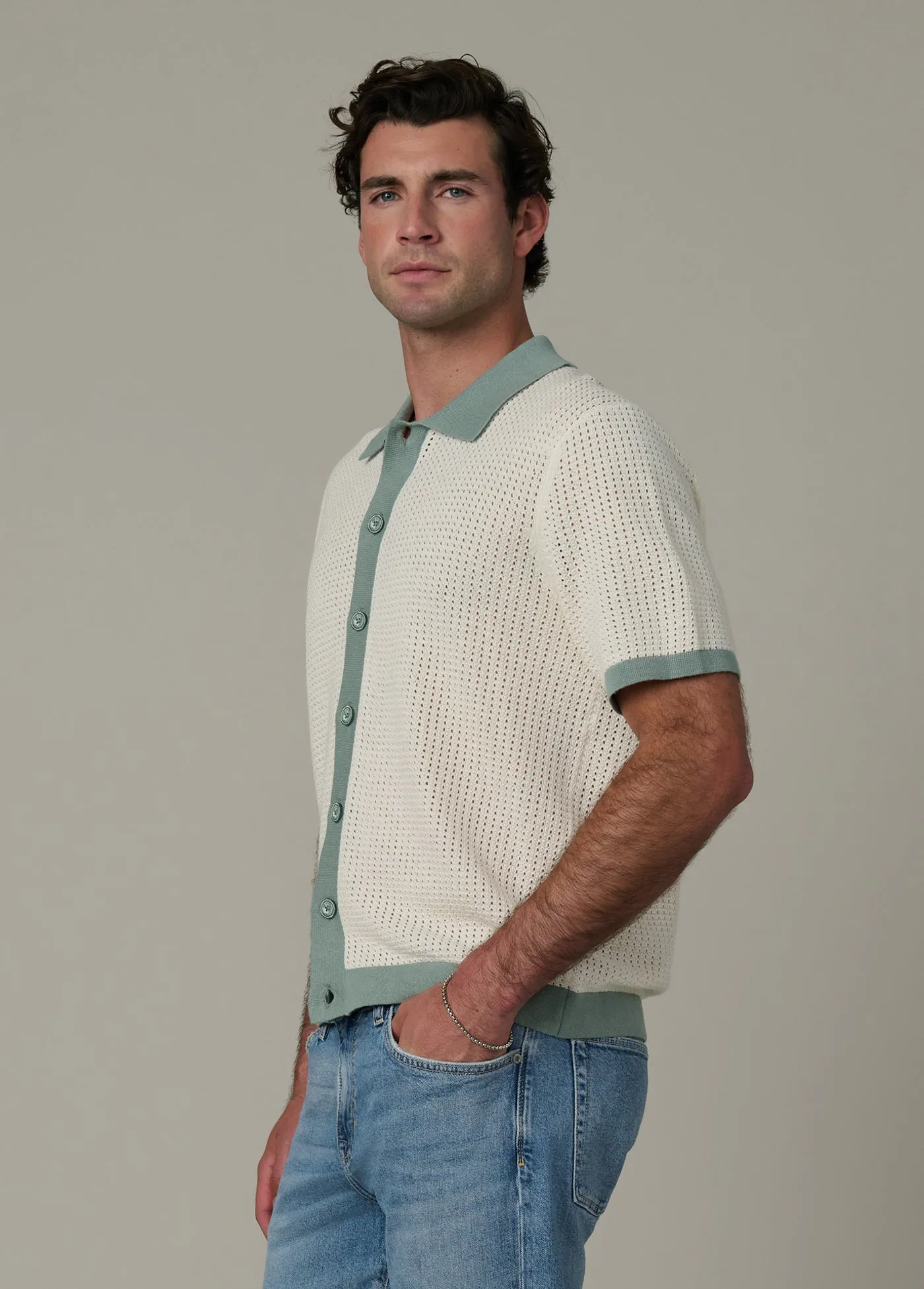 SHORT SLEEVE CROCHET CABANA CARDIGAN sold by Joe's Jeans product image thumbnail 3