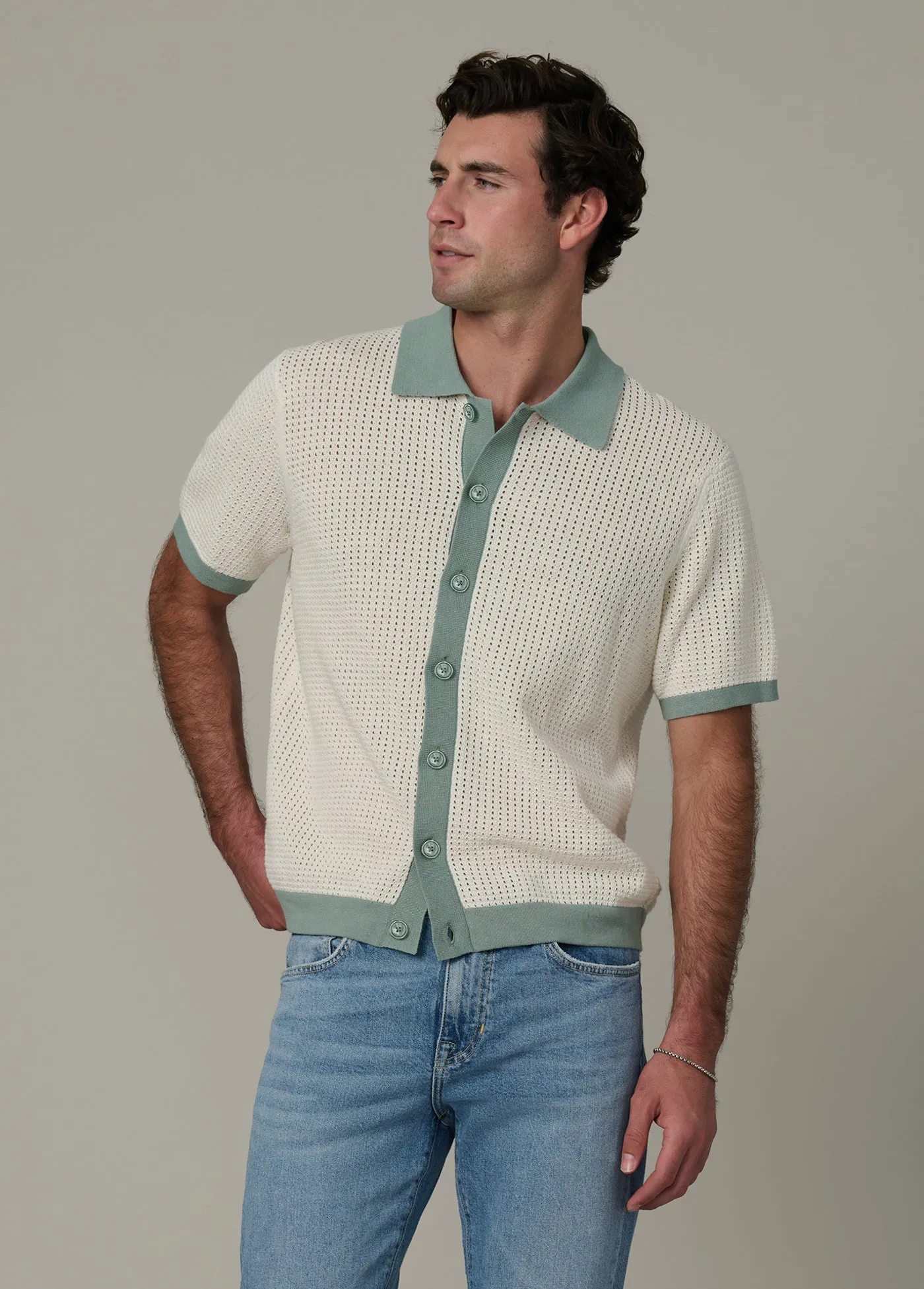 SHORT SLEEVE CROCHET CABANA CARDIGAN sold by Joe's Jeans