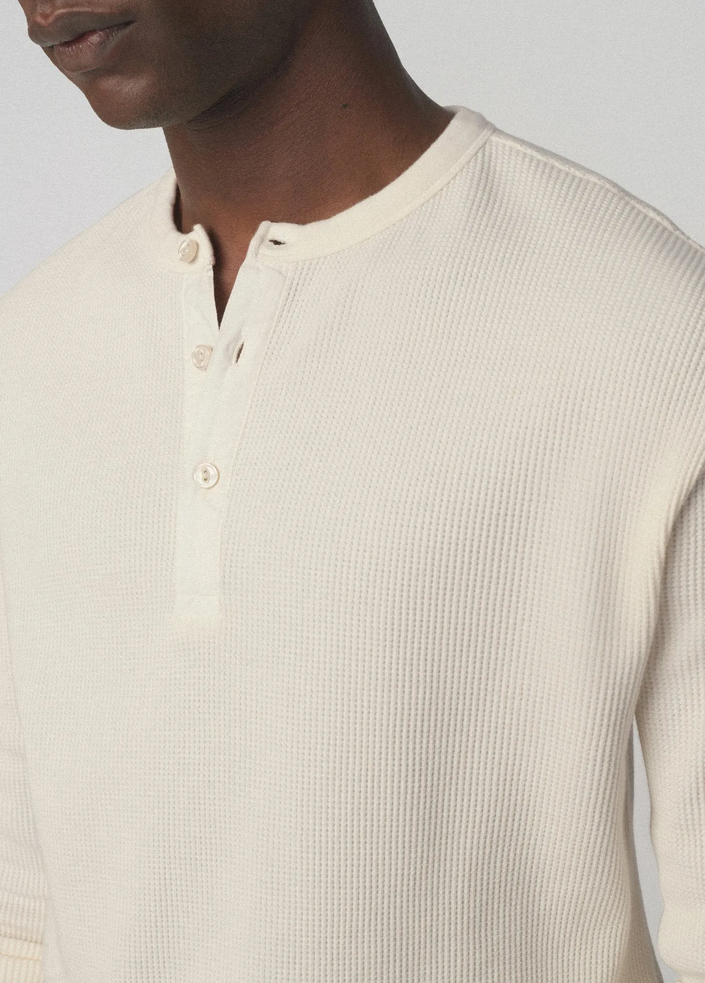 LONG SLEEVE HENLEY WAFFLE TEE sold by Joe's Jeans product image thumbnail 5