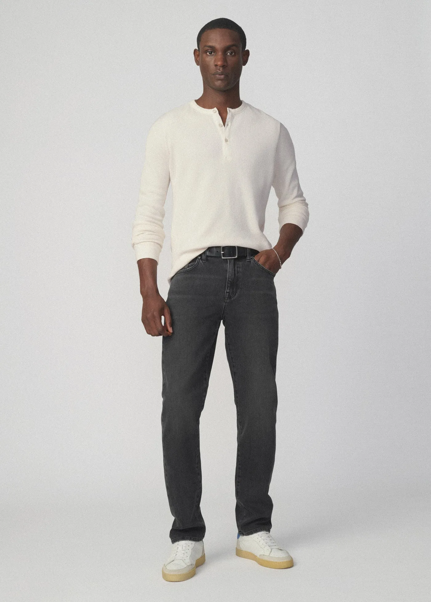 LONG SLEEVE HENLEY WAFFLE TEE sold by Joe's Jeans product image thumbnail 2