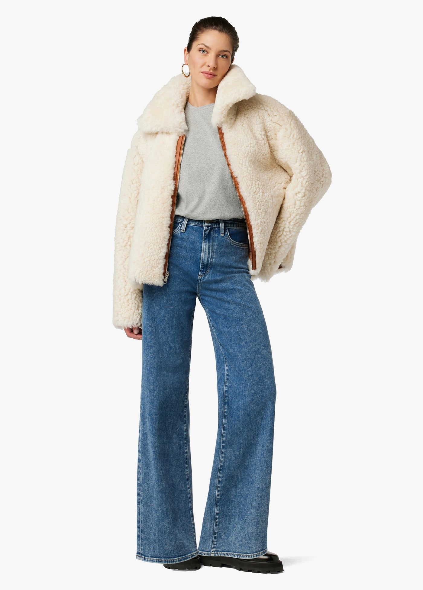 THE LISA REVERSIBLE SHEARLING LEATHER JACKET sold by Joe's Jeans product image thumbnail 12