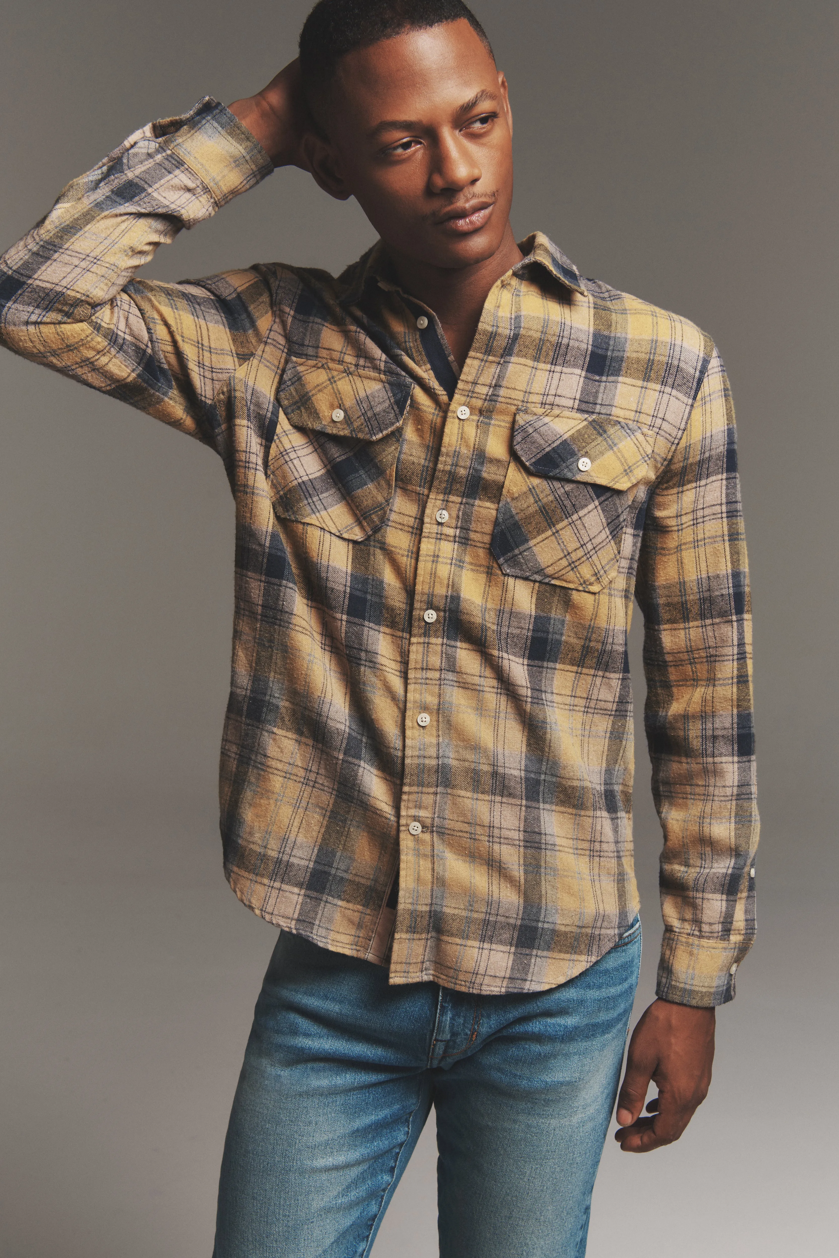 THE SHIRT BRUSHED YELLOW UNISEX FLANNEL sold by Joe's Jeans product image thumbnail 3