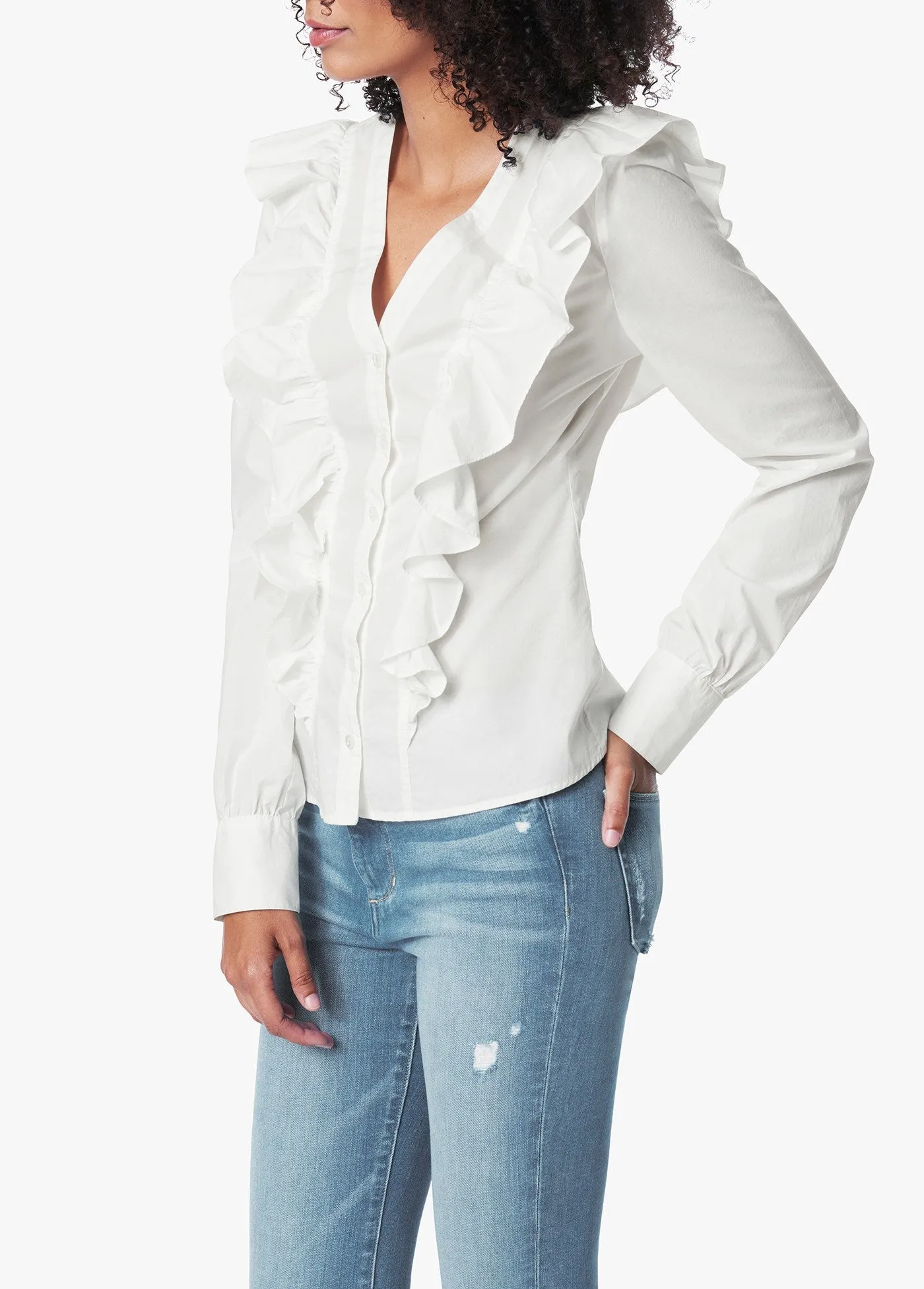 THE POPLIN RUFFLE SHIRT sold by Joe's Jeans product image thumbnail 3