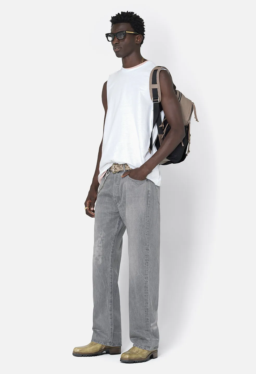 Campus Cut-Off Tee / White sold by John Elliott product image thumbnail 4