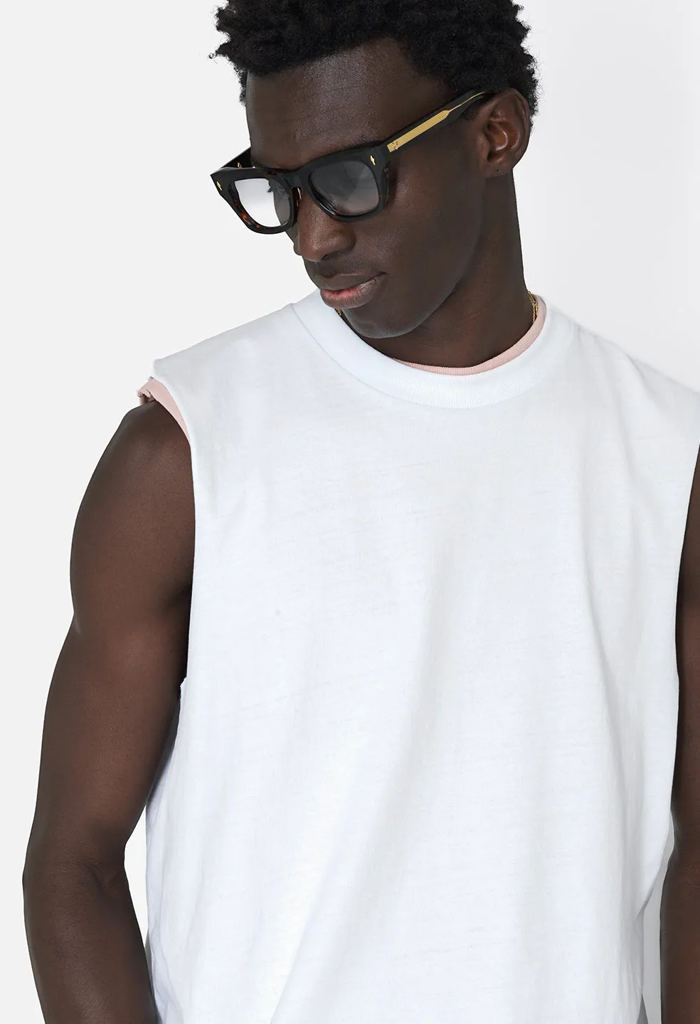 Campus Cut-Off Tee / White sold by John Elliott product image thumbnail 3