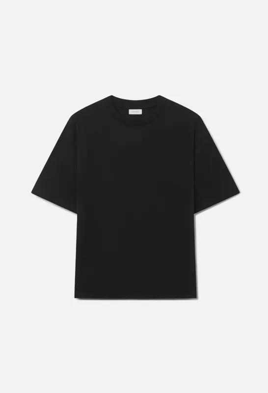 Silk Noil Riviera Cropped Tee / Black sold by John Elliott