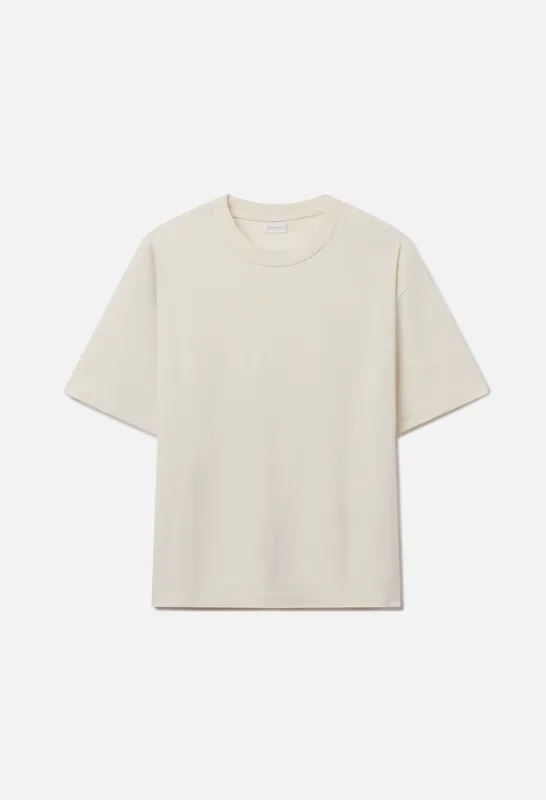 Silk Noil Riviera Cropped Tee / Salt sold by John Elliott