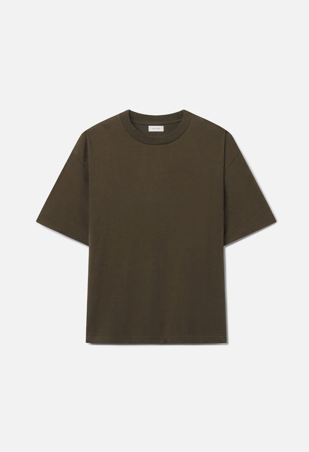 Silk Noil Riviera Cropped Tee / Olive sold by John Elliott