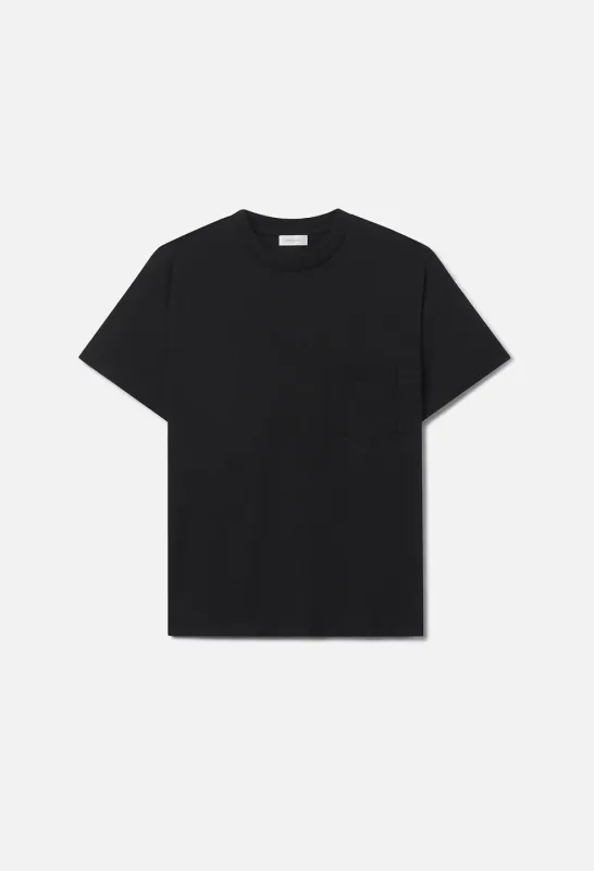 Silk Noil Campus Pocket Tee / Black sold by John Elliott