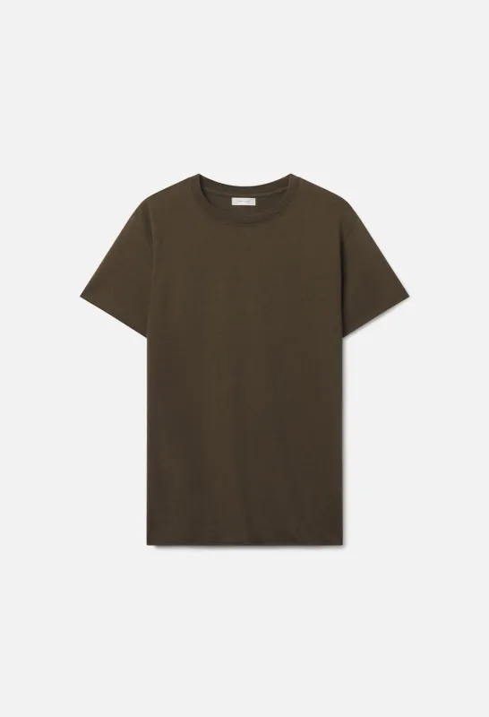 Silk Noil Anti-Expo Tee / Olive sold by John Elliott