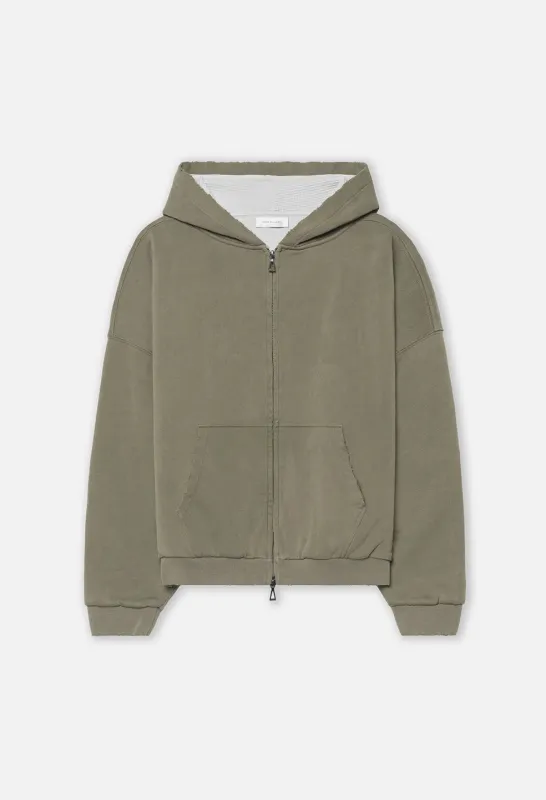 Thermal Lined Folsom Frances Full Zip / Washed Olive sold by John Elliott