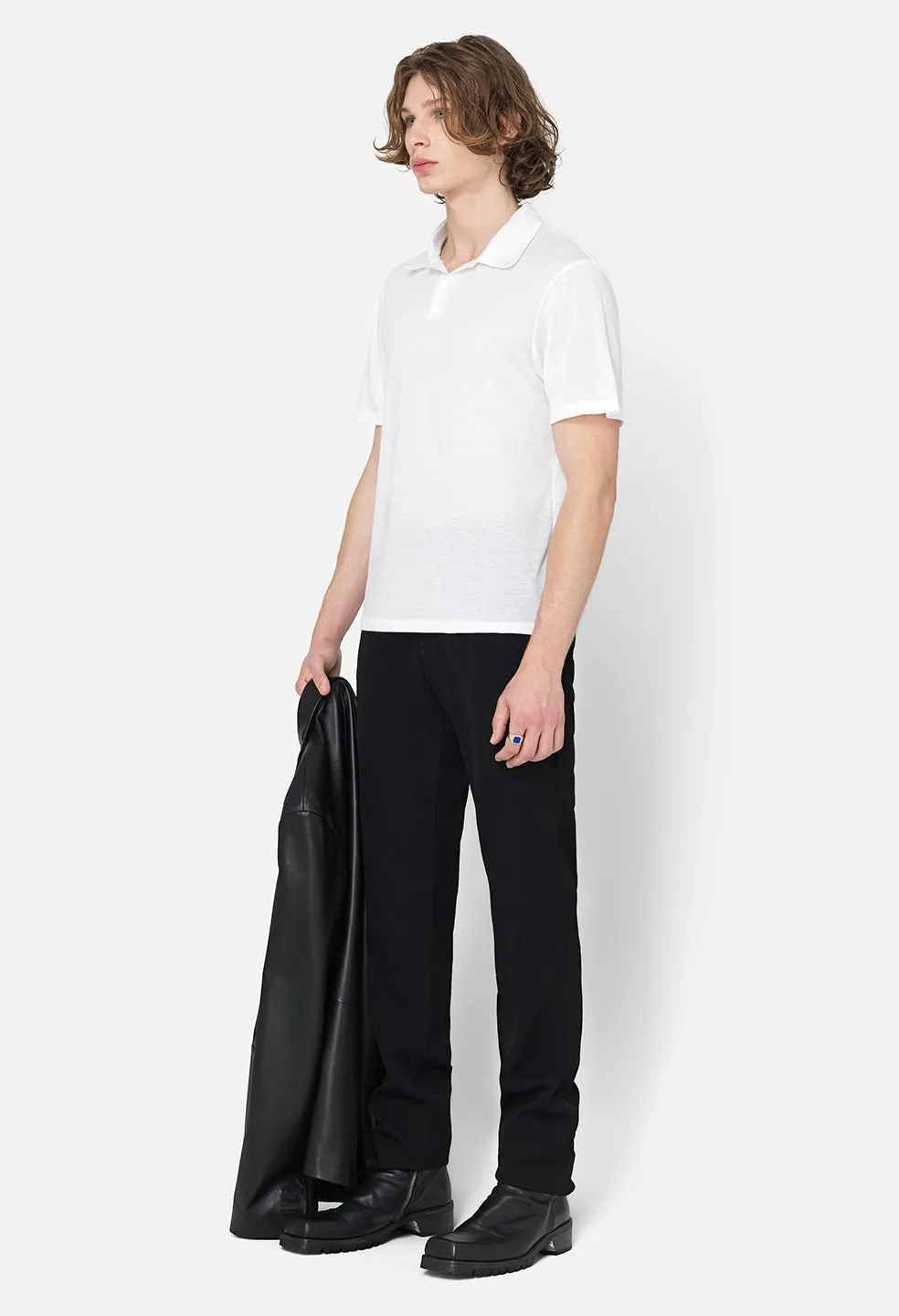 Cotton Cashmere Polo / White sold by John Elliott product image thumbnail 5