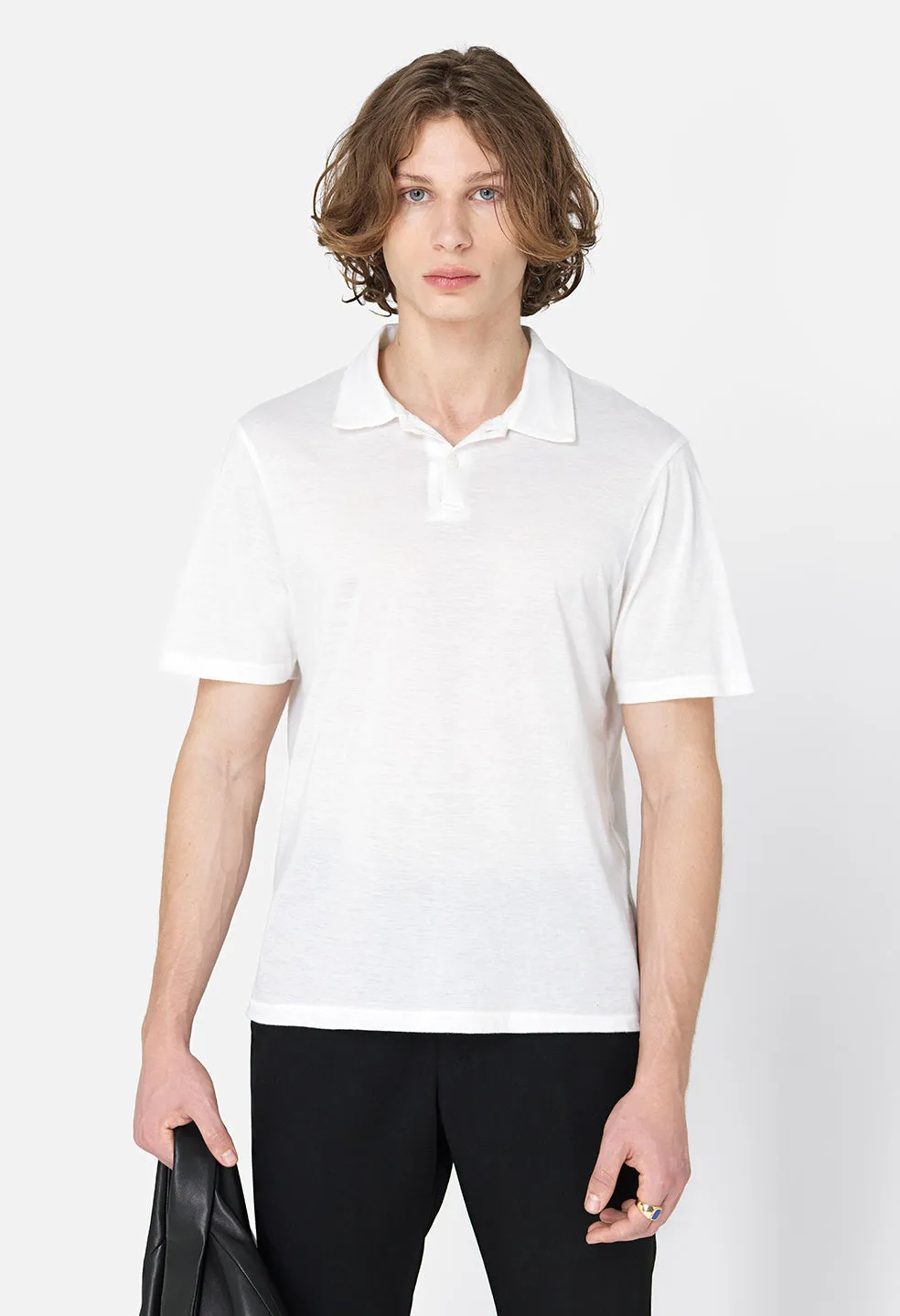 Cotton Cashmere Polo / White sold by John Elliott product image thumbnail 3