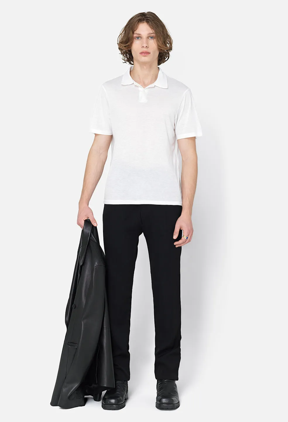 Cotton Cashmere Polo / White sold by John Elliott product image thumbnail 4