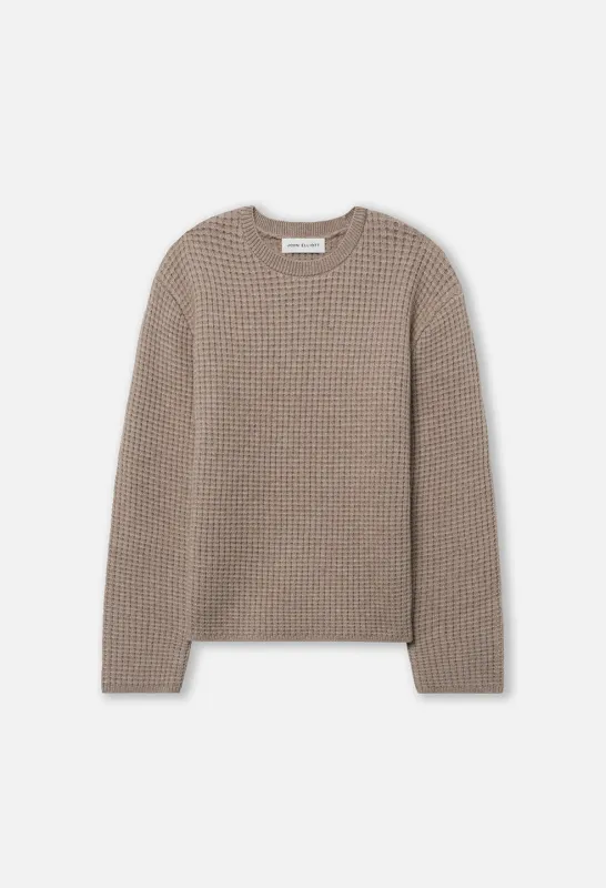 Wool Waffle Knit Crew / Wheat sold by John Elliott