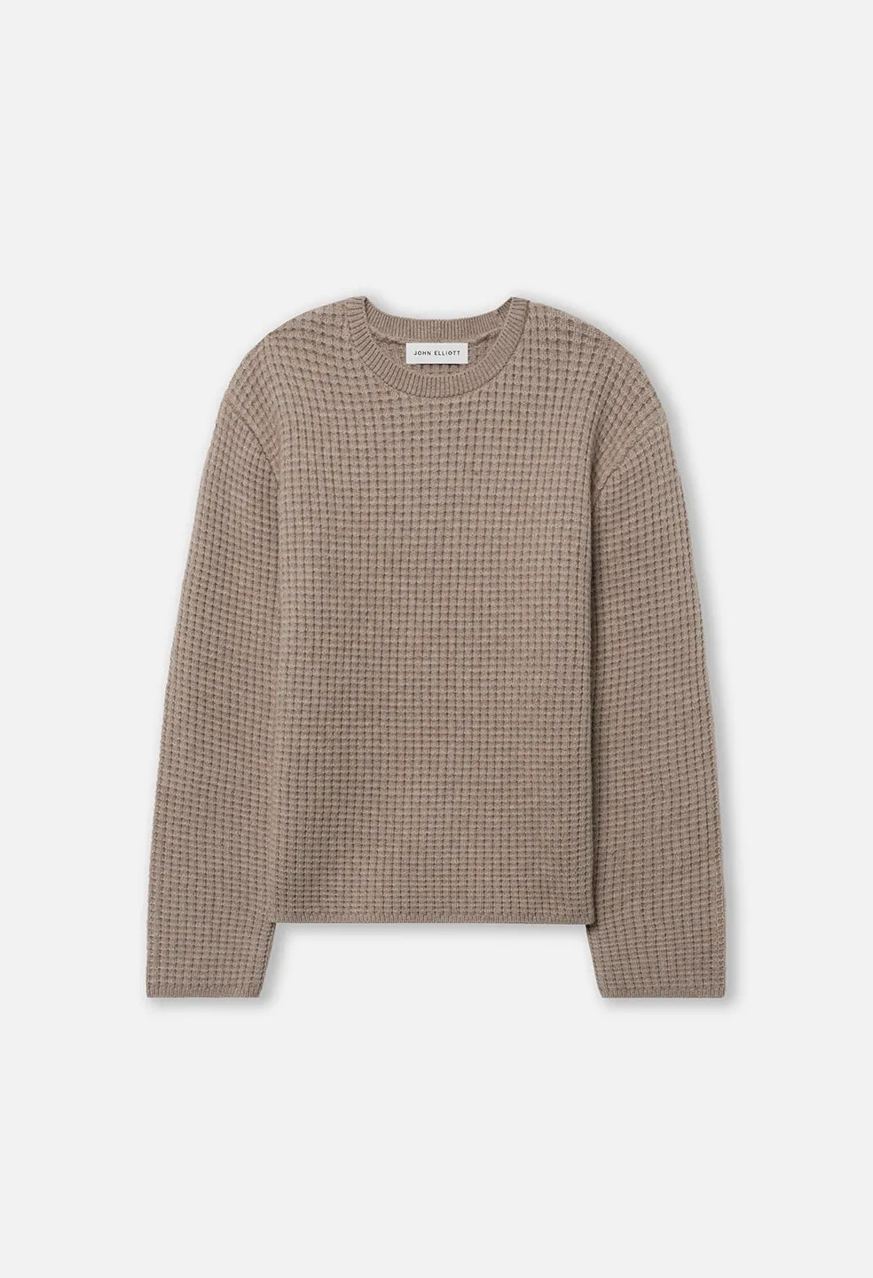 Wool Waffle Knit Crew / Wheat sold by John Elliott