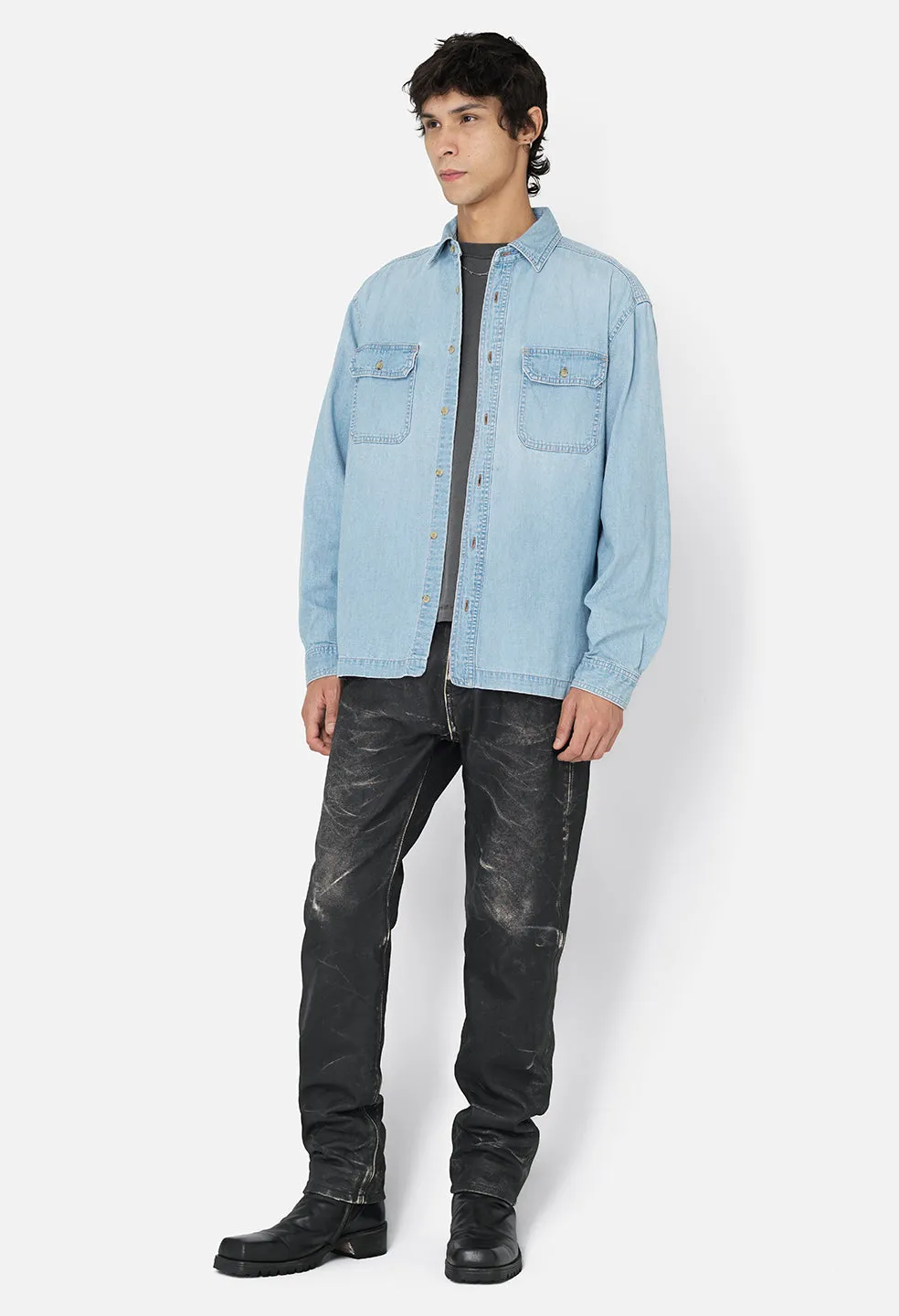 Princeton Work Shirt / Washed Indigo sold by John Elliott product image thumbnail 5