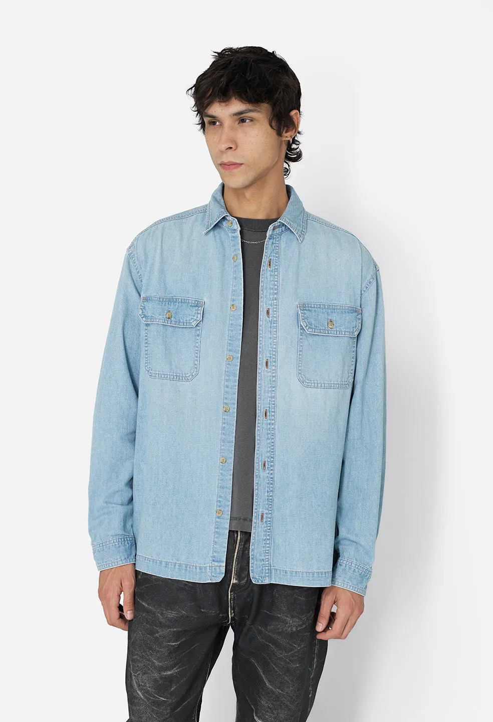 Princeton Work Shirt / Washed Indigo sold by John Elliott product image thumbnail 3