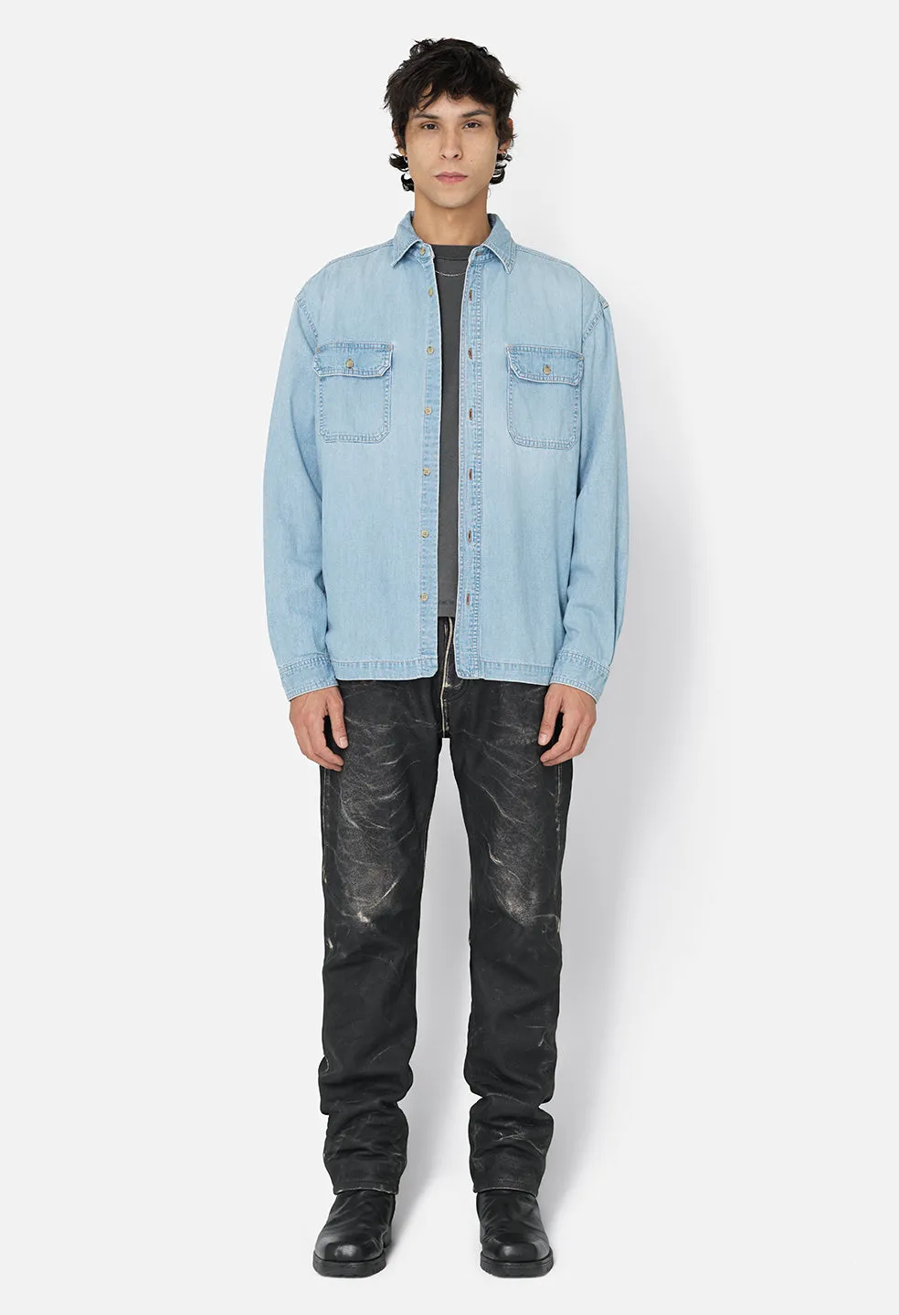 Princeton Work Shirt / Washed Indigo sold by John Elliott product image thumbnail 4