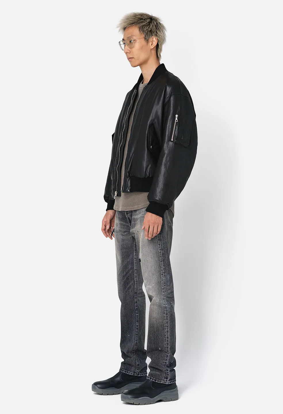 Leather Andes Bomber / Black sold by John Elliott product image thumbnail 5