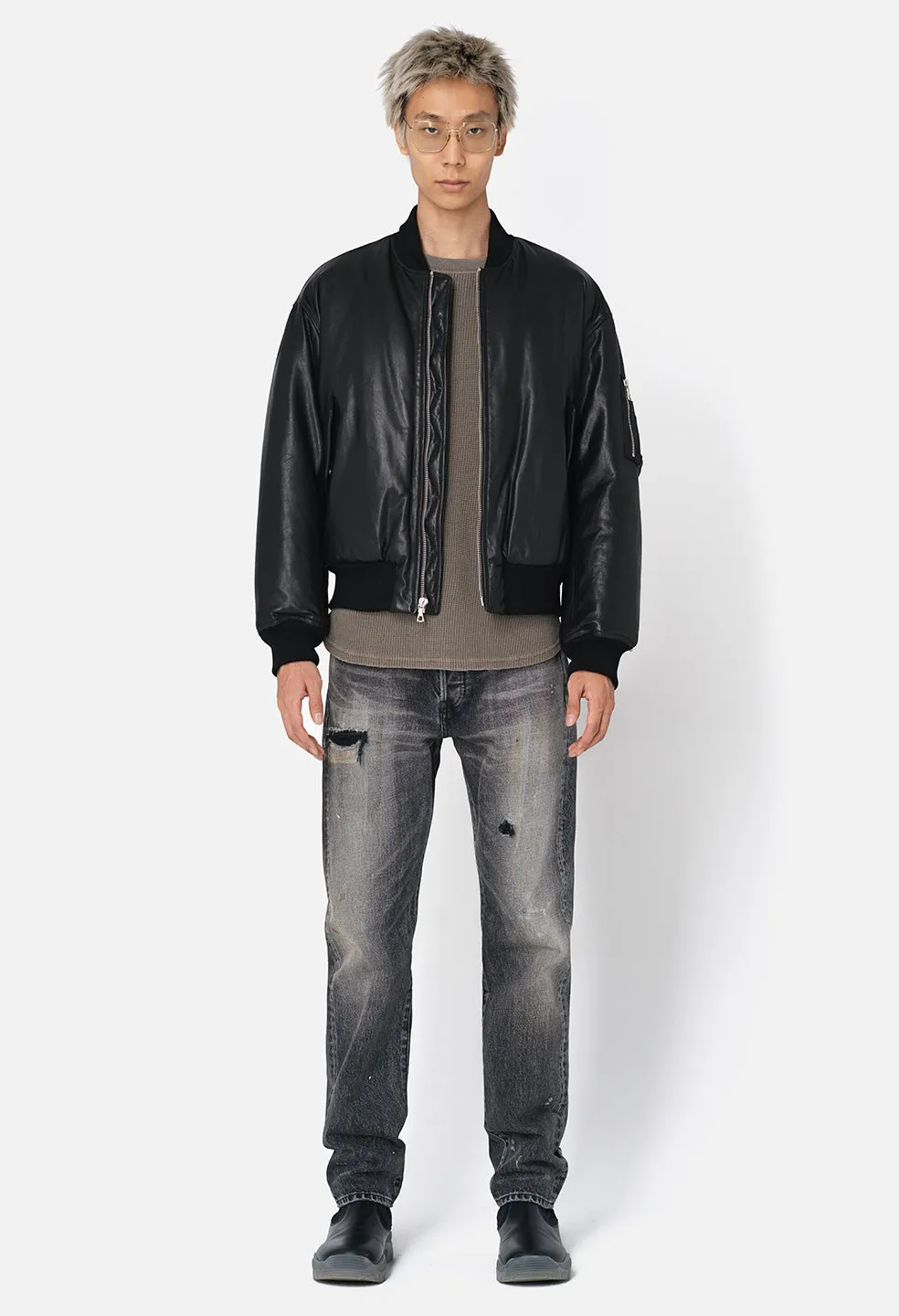 Leather Andes Bomber / Black sold by John Elliott product image thumbnail 4