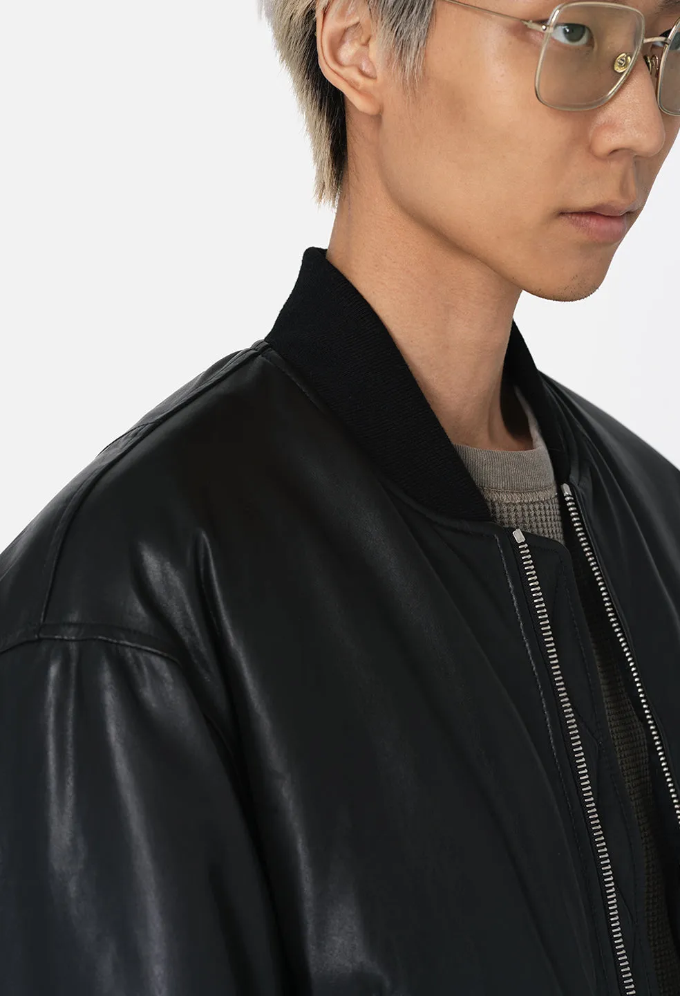 Leather Andes Bomber / Black sold by John Elliott product image thumbnail 3