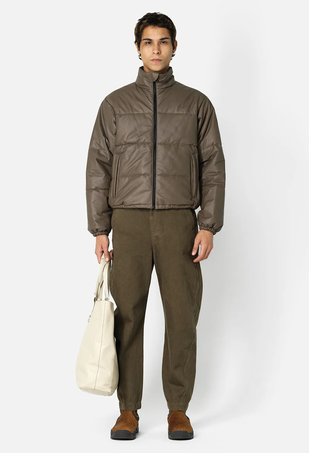 Leather Pico Puffer / Taupe sold by John Elliott product image thumbnail 3