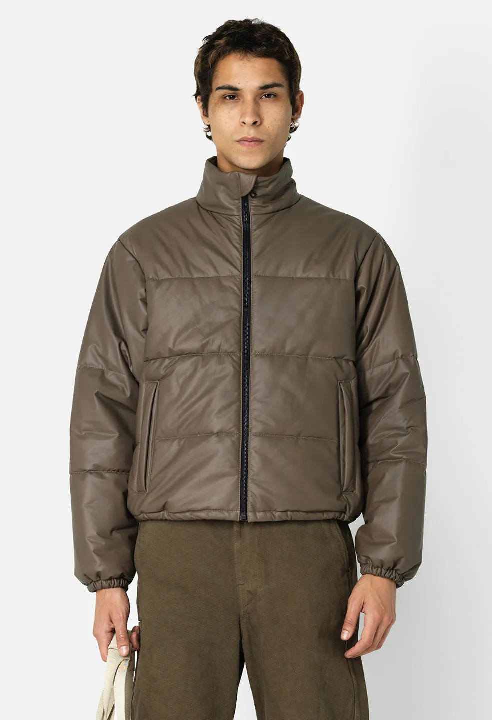 Leather Pico Puffer / Taupe sold by John Elliott product image thumbnail 5