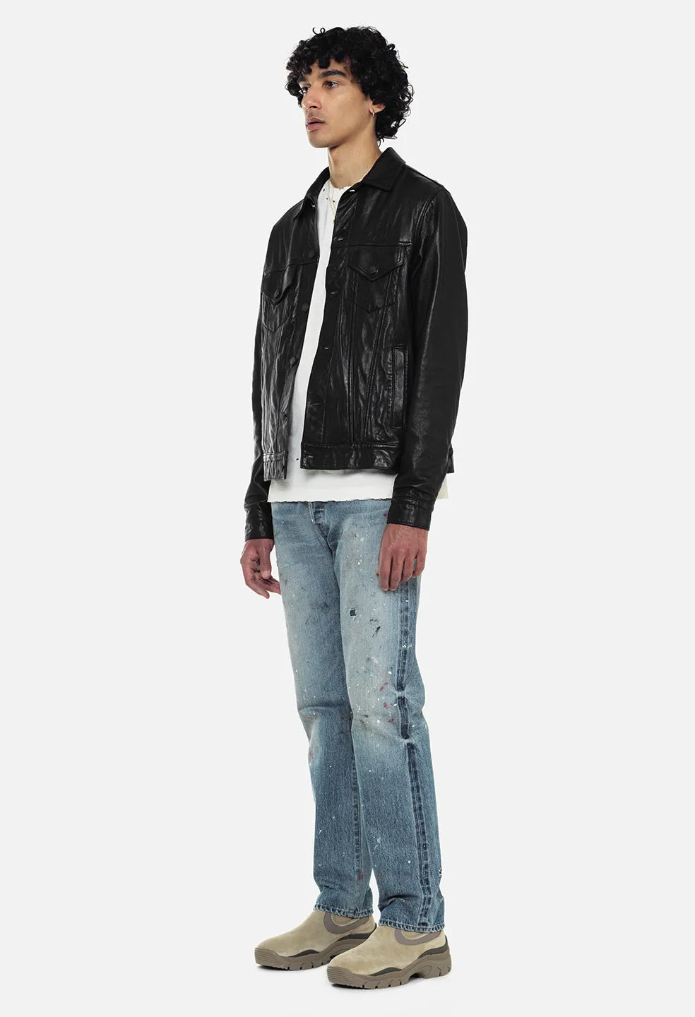 Leather Thumper Jacket Type III / Black sold by John Elliott product image thumbnail 4