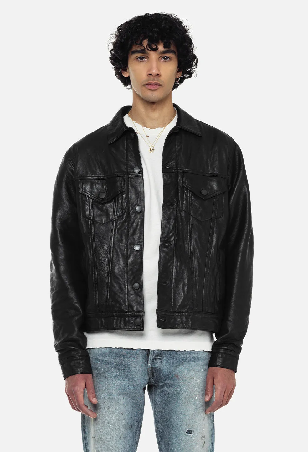 Leather Thumper Jacket Type III / Black sold by John Elliott product image thumbnail 2