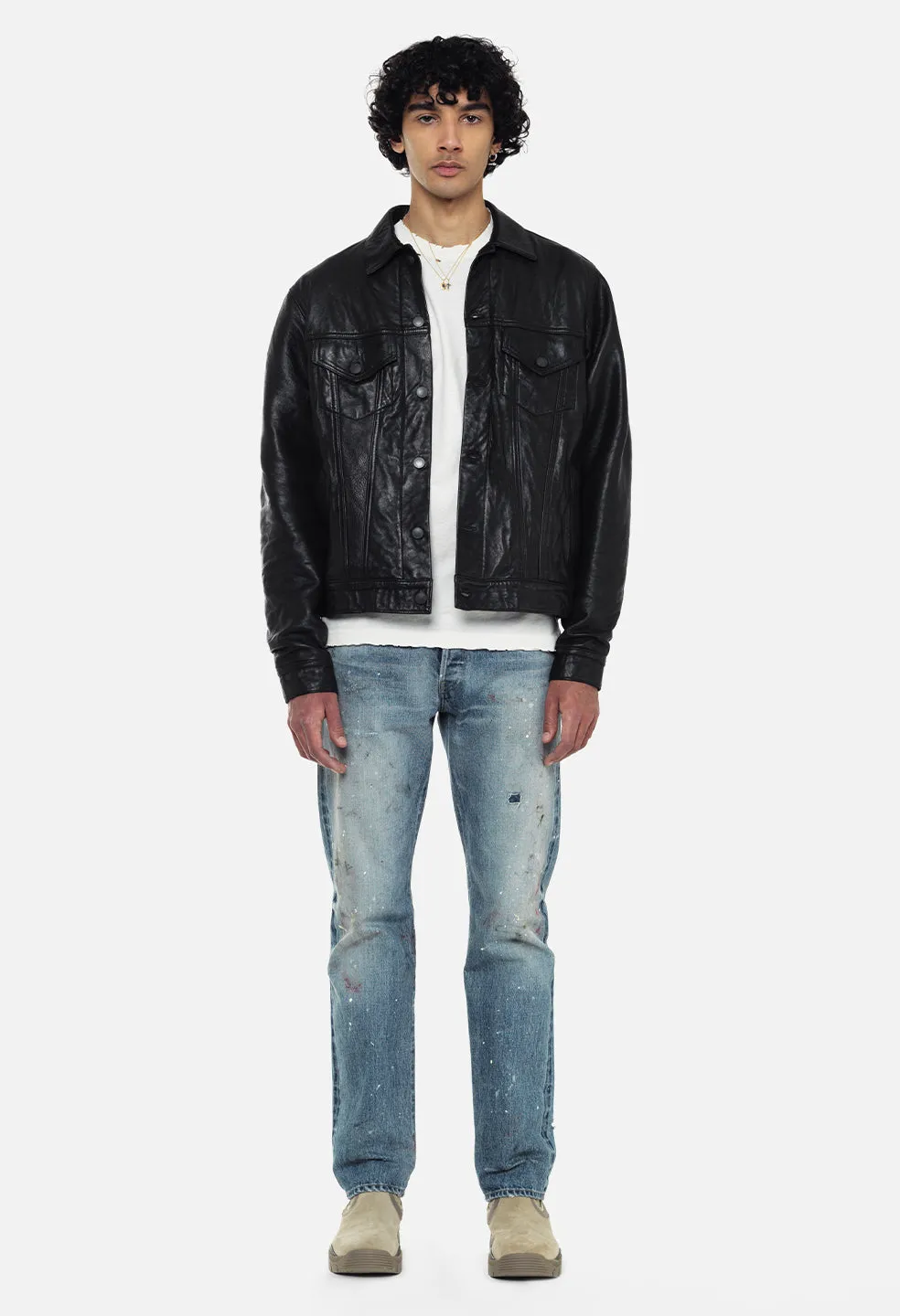 Leather Thumper Jacket Type III / Black sold by John Elliott product image thumbnail 3