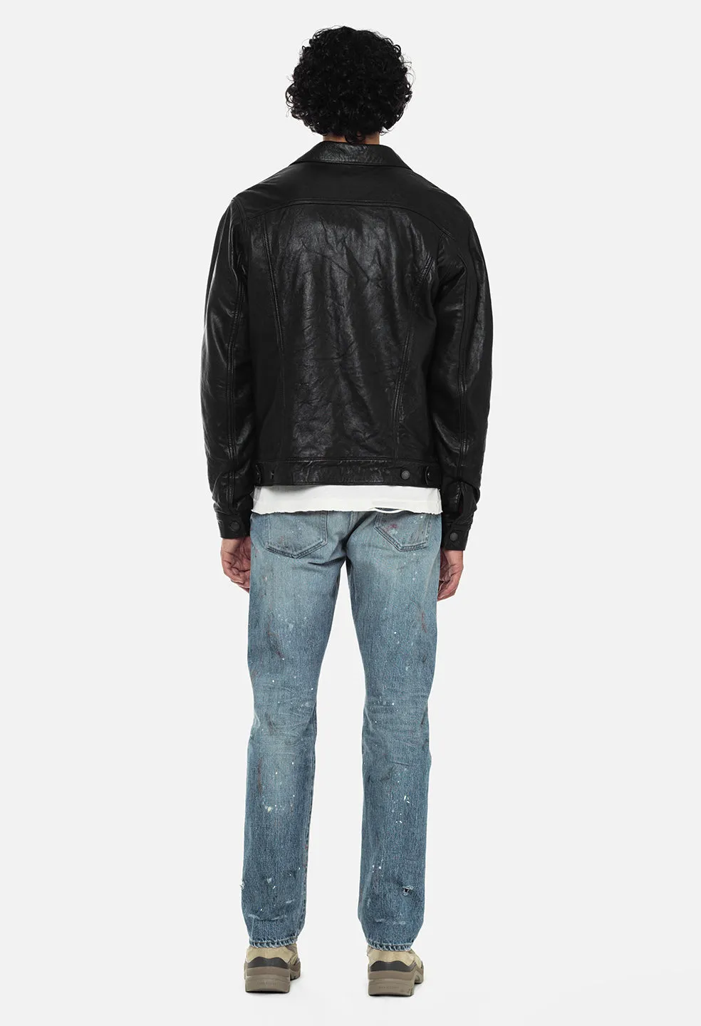 Leather Thumper Jacket Type III / Black sold by John Elliott product image thumbnail 5