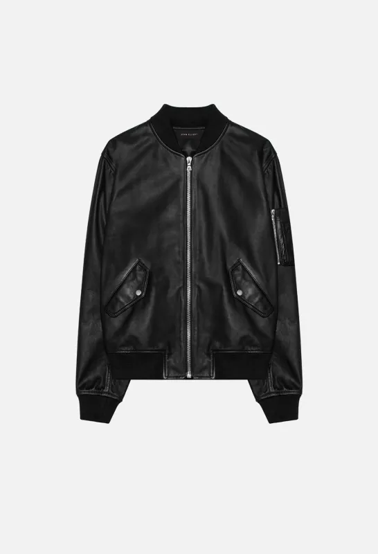 Leather Bogota Bomber / Black sold by John Elliott