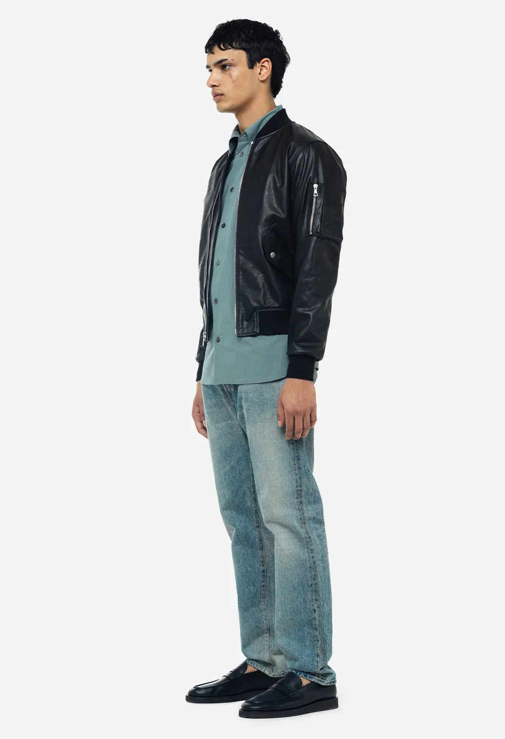 Leather Bogota Bomber / Black sold by John Elliott product image thumbnail 4