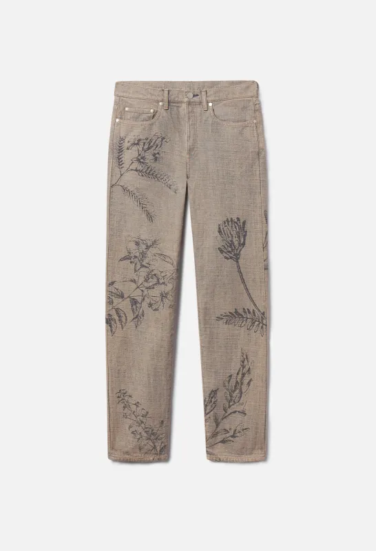 The Daze Selvedge / Reversed Indigo Floral sold by John Elliott