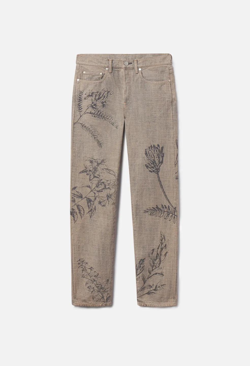 The Daze Selvedge / Reversed Indigo Floral sold by John Elliott
