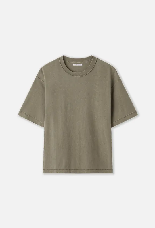 Reversed Cropped Tee / Washed Oak sold by John Elliott
