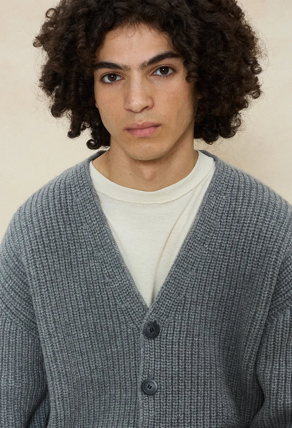 Cashmere Blend Cardigan / Charcoal sold by John Elliott product image thumbnail 4