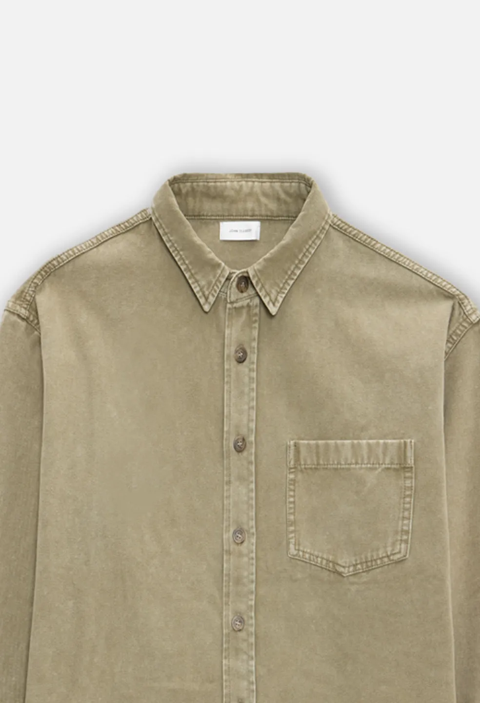 Solid Hemi Oversized Shirt / Washed Khaki sold by John Elliott product image thumbnail 2