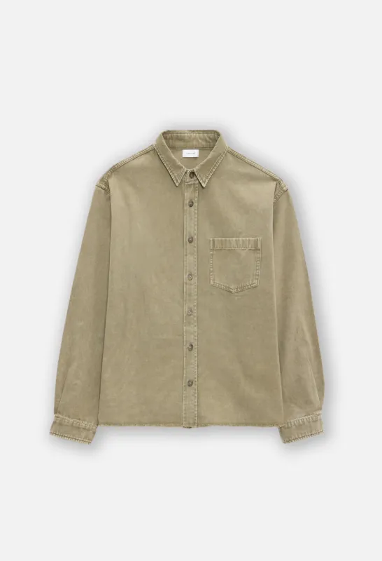 Solid Hemi Oversized Shirt / Washed Khaki made by John Elliott