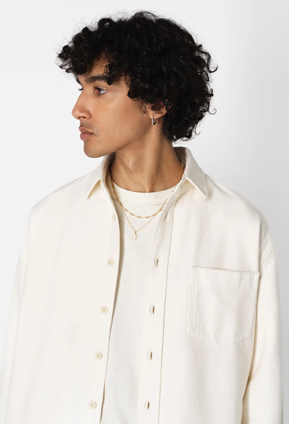 Solid Hemi Oversized Shirt / Salt sold by John Elliott product image thumbnail 3