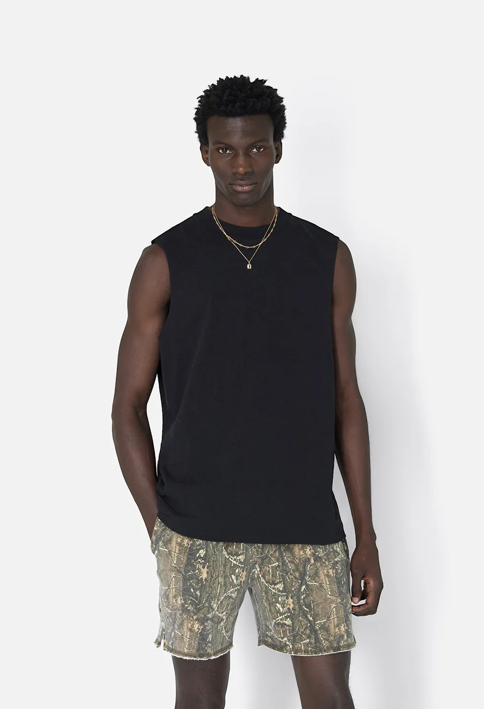 Recycled Cotton Campus Cut-Off Tee / Black sold by John Elliott product image thumbnail 3