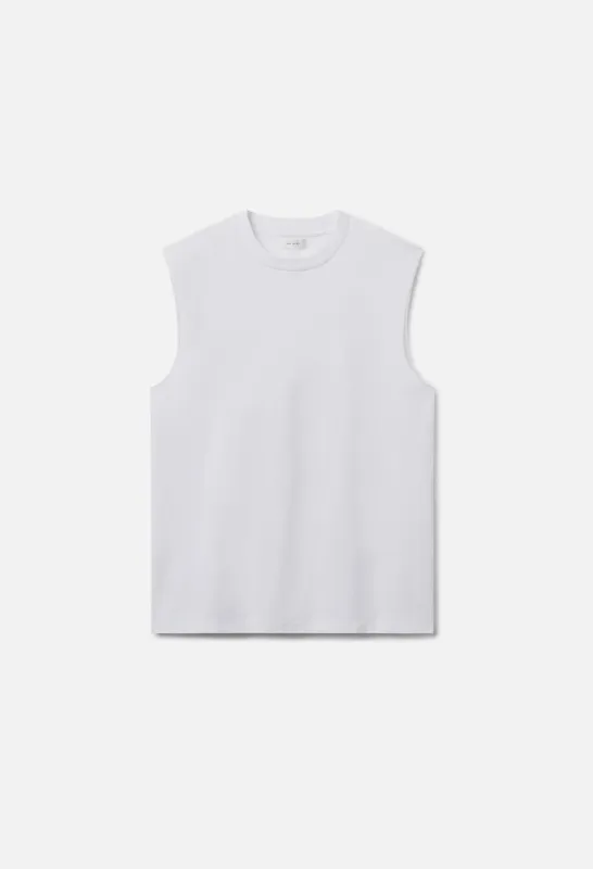 Recycled Cotton Campus Cut-Off Tee / White made by John Elliott