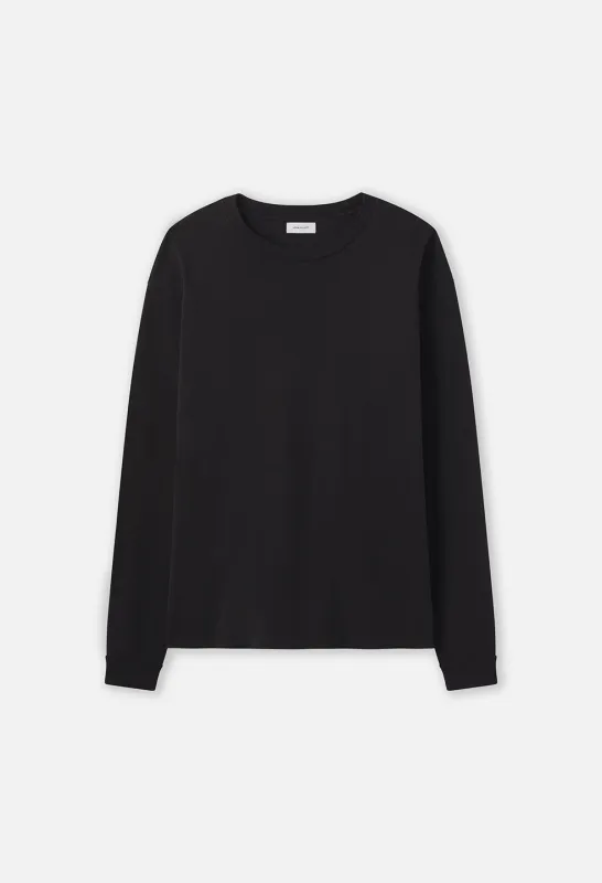 Recycled Cotton LS University Tee / Black made by John Elliott