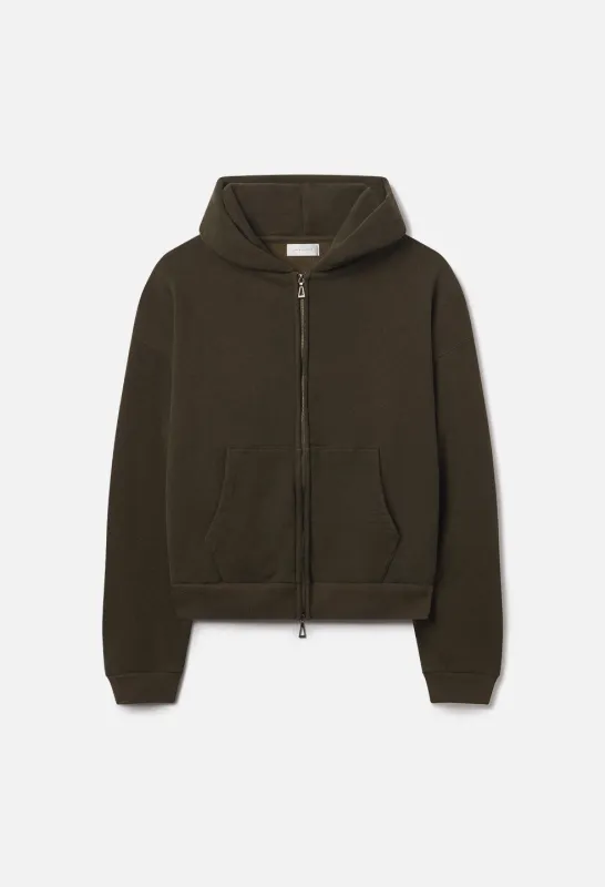 Silk Noil Full Zip / Olive sold by John Elliott