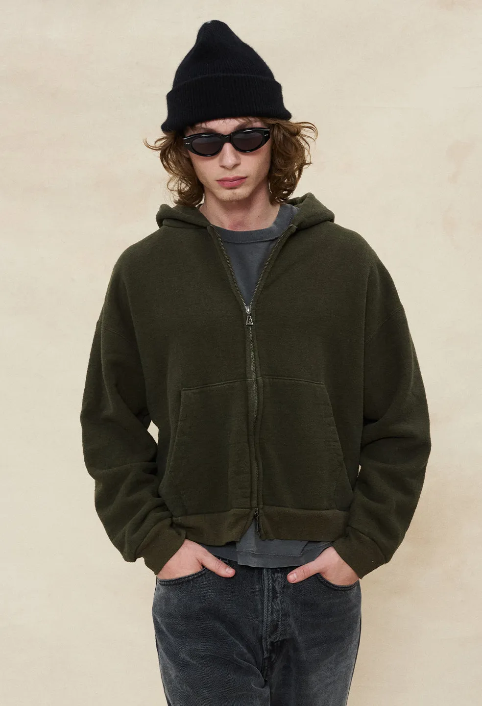 Silk Noil Full Zip / Olive sold by John Elliott product image thumbnail 3